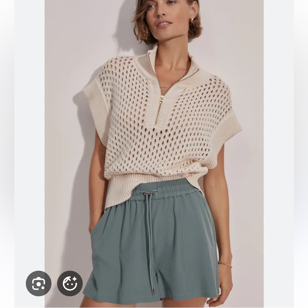 Varley High Waist Barket Shorts in Dark Forest